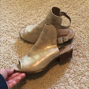 Lucky Brand booties Creamy gold shimmer